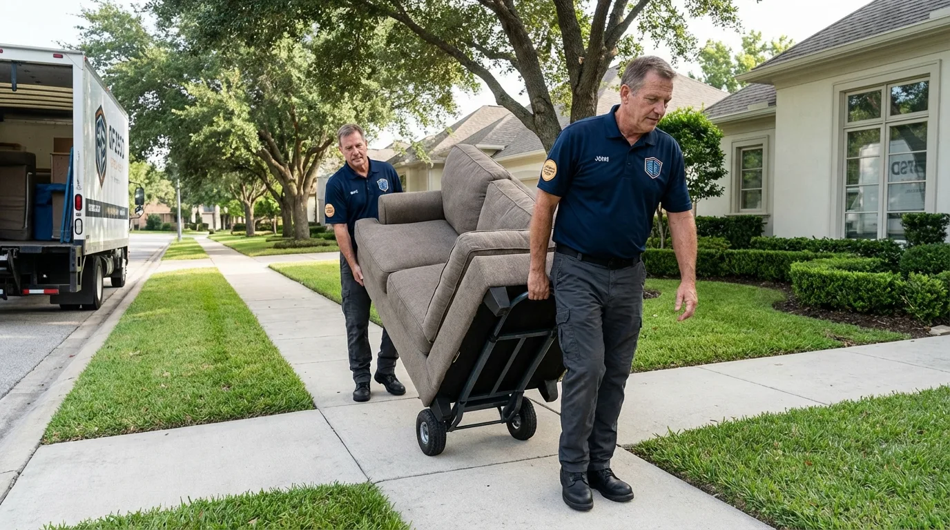Local residential moving crew loading furniture in Niland, CA